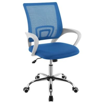 Adjustable Ergonomic Mesh Office Chair – Blue and White