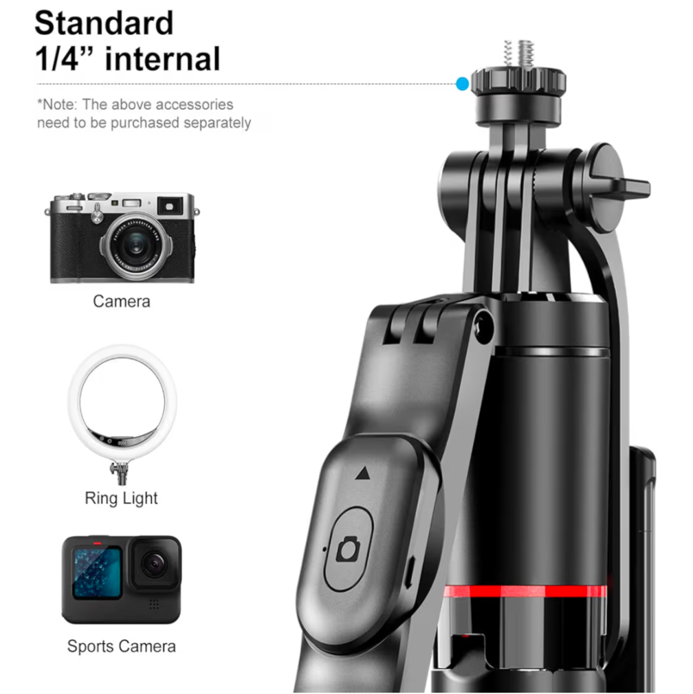 Remax P30 Live Streaming Tripod Stand with Wireless Remote – Adjustable 1.8M Phone Stand