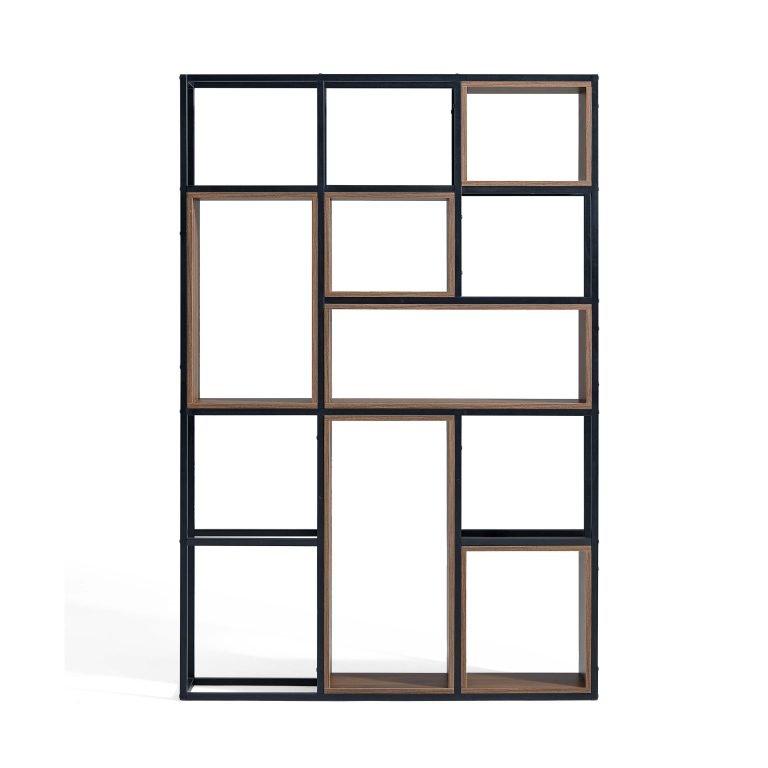 Industrial Bookshelf – Sleek Metal & Wood Display Shelf for Home & Office