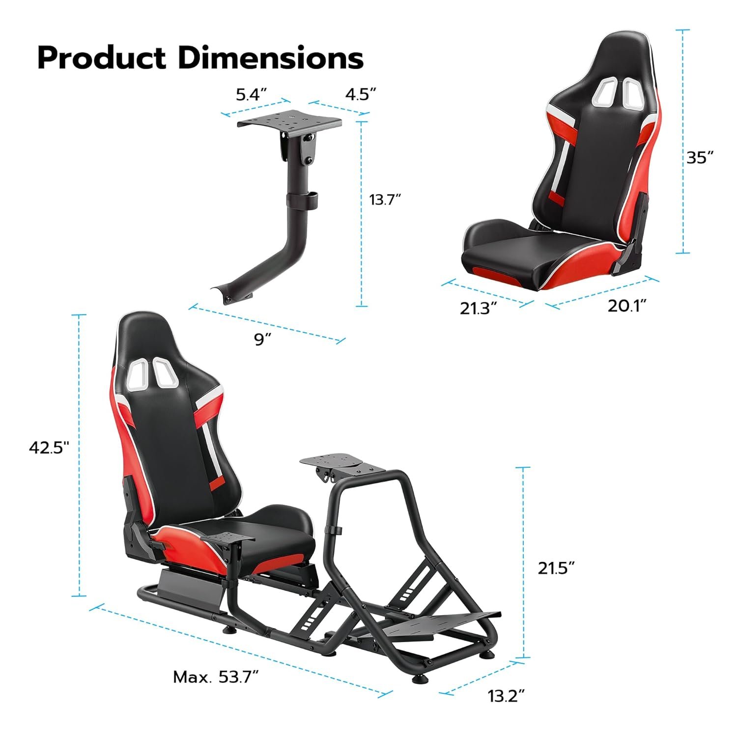 ARES WING Racing Simulator Cockpit with Adjustable Seat – Compatible with Fanatec, Thrustmaster, Logitech, Moza for PS5/PS4/Xbox/PC