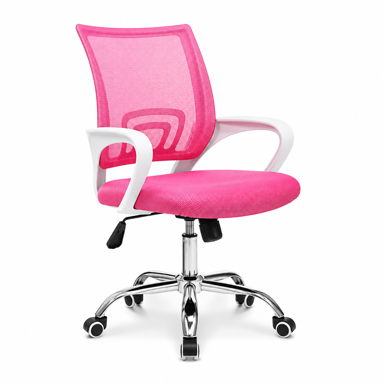 Adjustable Ergonomic Mesh Youth Chair – Pink and White at Shopro Trinidad