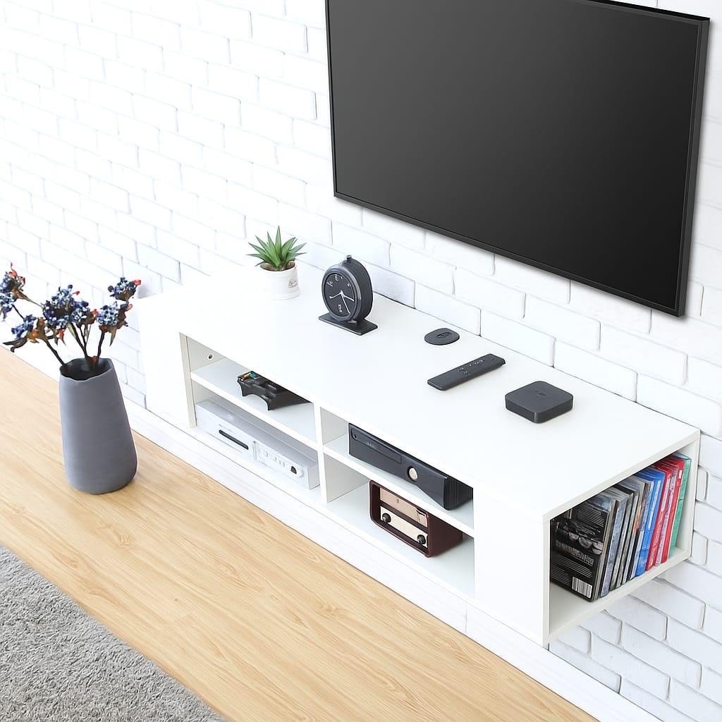 Wall Mounted TV Console Shelf – White | Sleek, Space-Saving & Modern Design!