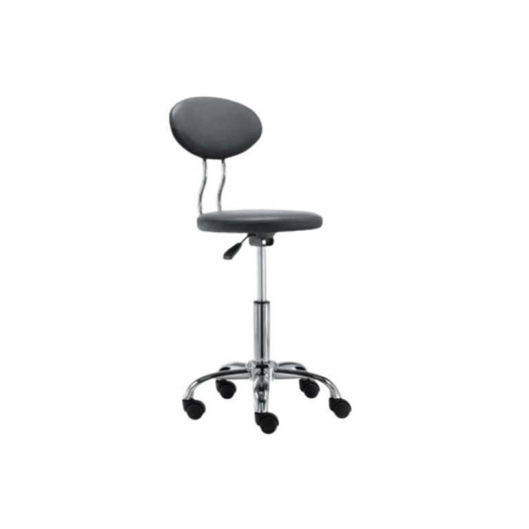 Cashier’s Chair – Adjustable Mid-Back Ergonomic Chair (Black & Silver)