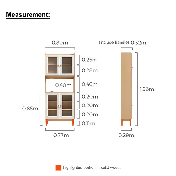 Modern Multi-Compartment Sideboard Cabinet with Double-Layer Storage & Acrylic Doors