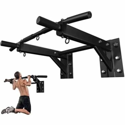 Heavy-Duty Wall Mounted Pull-Up Bar (300lb Capacity) | Multi-Grip Steel Chin-Up Bar