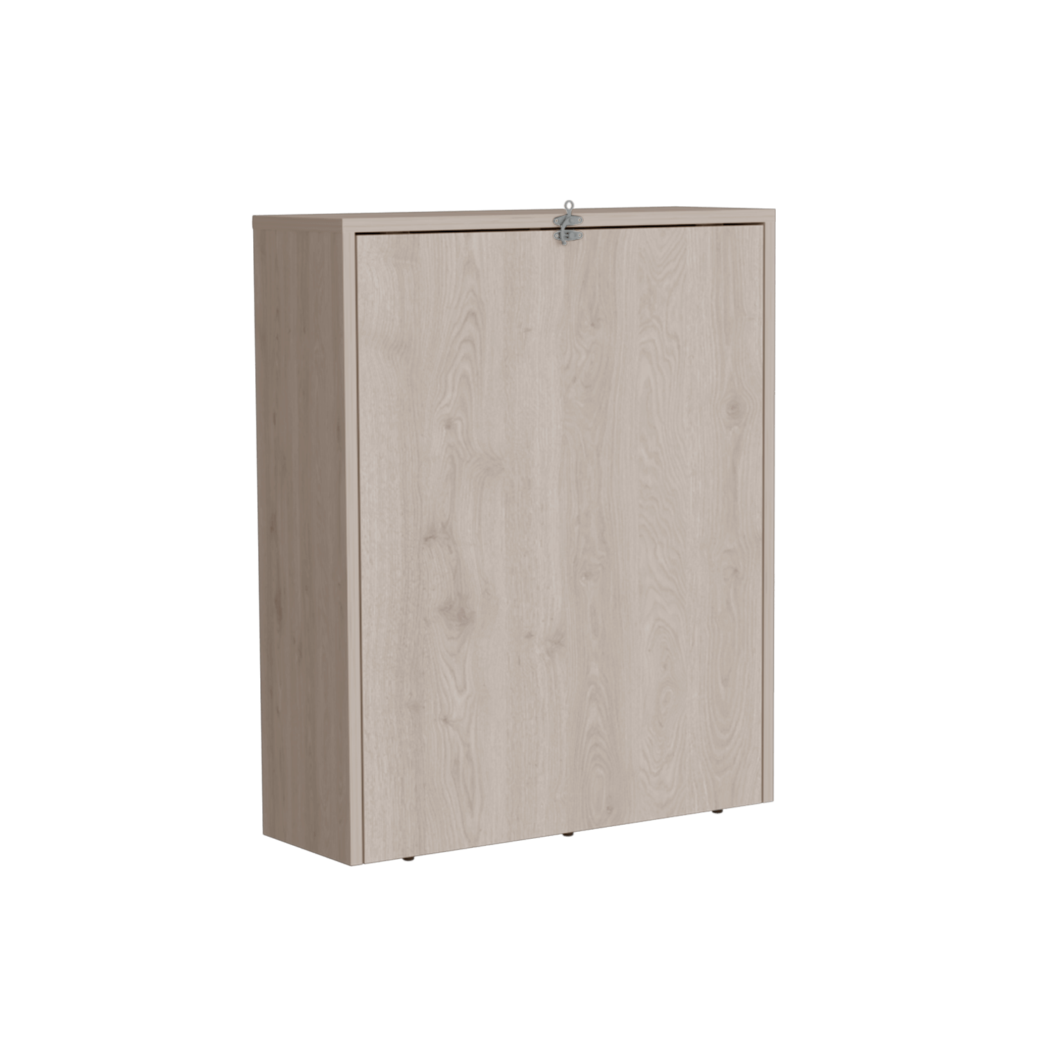 Wall-Mounted Folding Desk with Shelves – White Oak | Space-Saving Home Office Desk