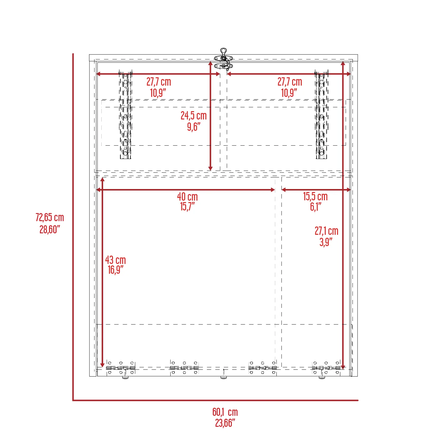 Wall-Mounted Folding Desk with Shelves – White Oak | Space-Saving Home Office Desk