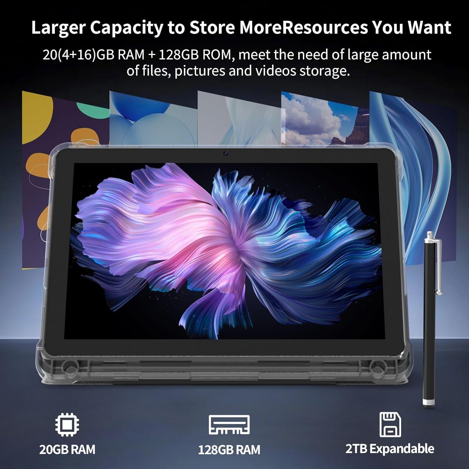 Midnight Grey ProTab 10 – 20GB RAM | 128GB + 2TB | Android 15 Tablet
