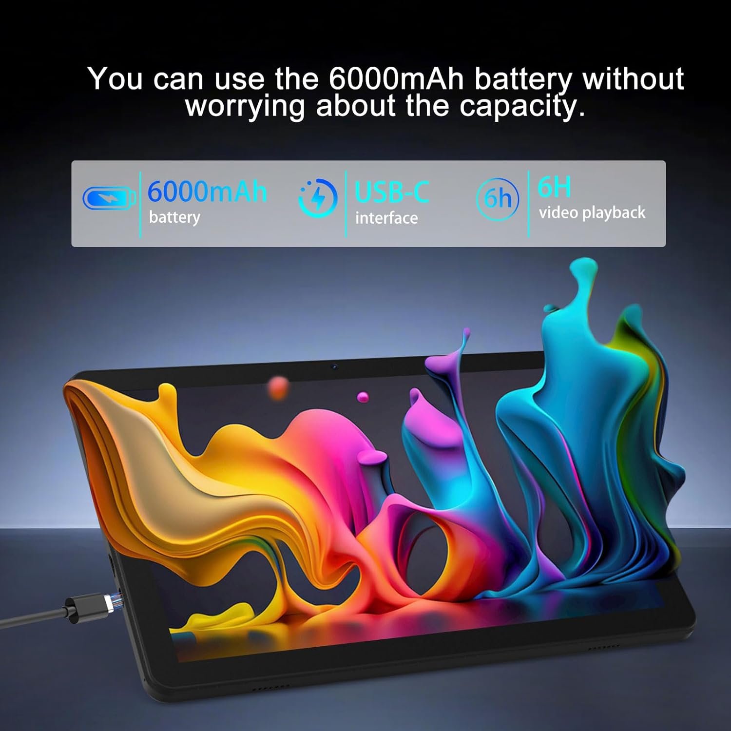 Midnight Grey ProTab 10 – 20GB RAM | 128GB + 2TB | Android 15 Tablet