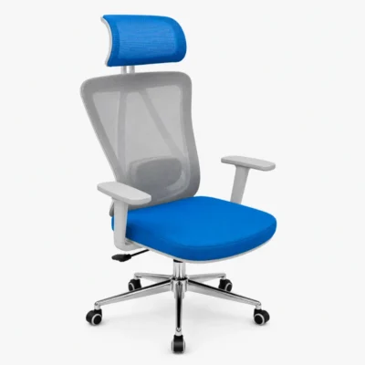 Neo Executive Ergonomic Chair – Adjustable Mesh Office Chair (Blue & Grey)