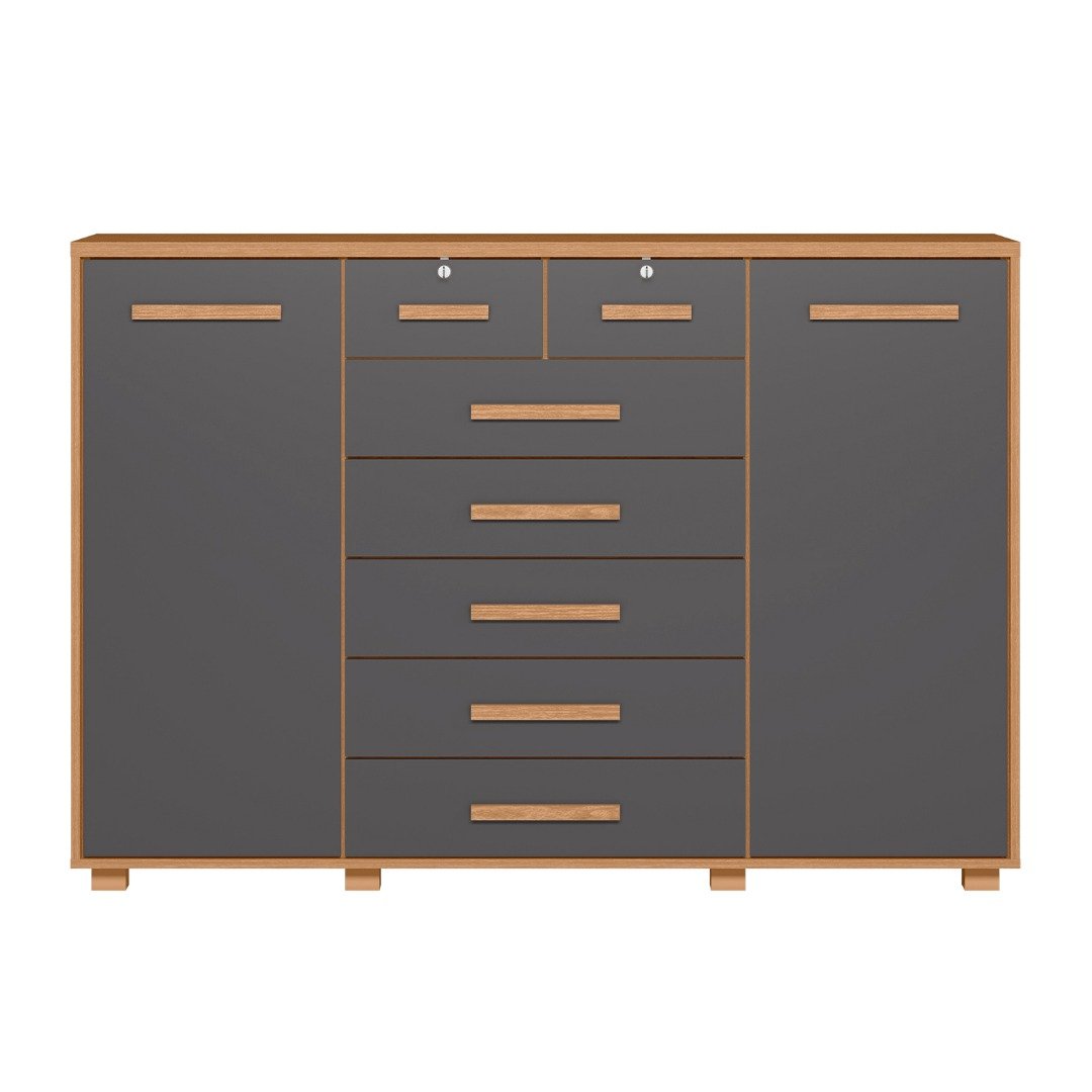Titanium 2 Door 7 Drawer Chest - Detail View