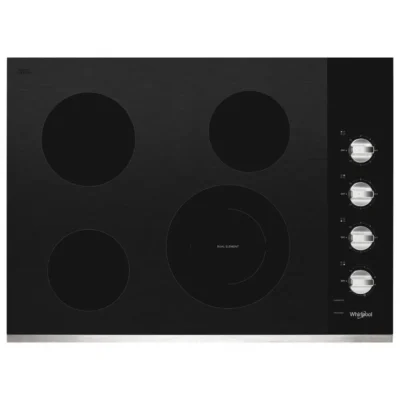Whirlpool 30″ Electric Ceramic Cooktop with FlexHeat Dual Radiant Element – Stainless Trim (WCE55US0HS)