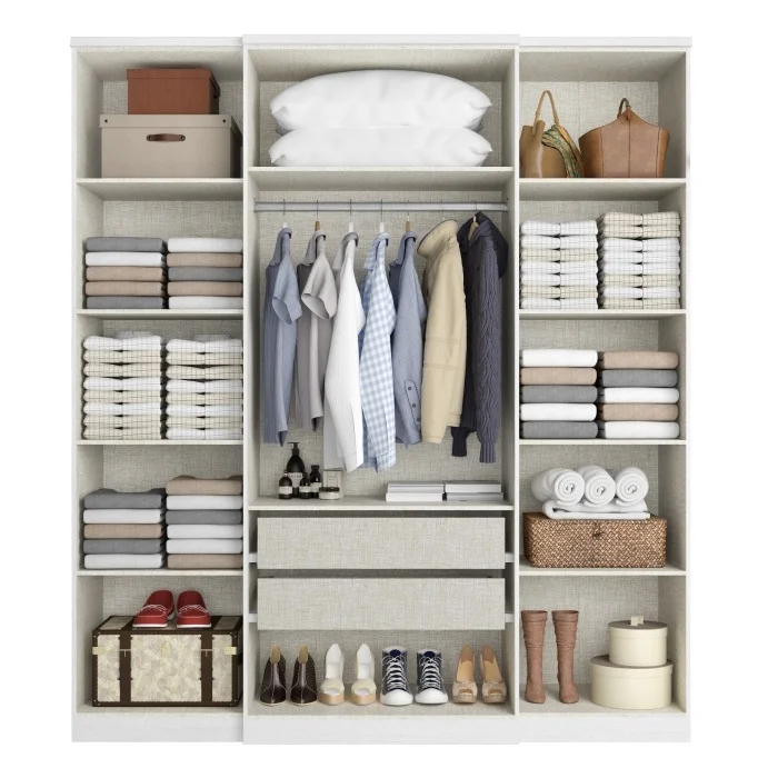 Splendore 4 Door Wardrobe White - Front View
