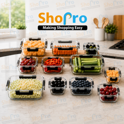 11-Piece Snap & Seal Glass Food Storage Container Set – Airtight BPA-Free Glass Meal Prep Bowls with Locking Lids