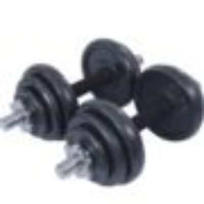 15KG/33lbs Coated Dumbbell Set. String with Rubber Grips – ON SALE