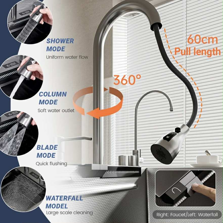 Smart 30-Inch Black Stainless Steel Kitchen Sink with Faucet & Accessories – 30″ x 18″ x 8″ at Shopro Trinidad