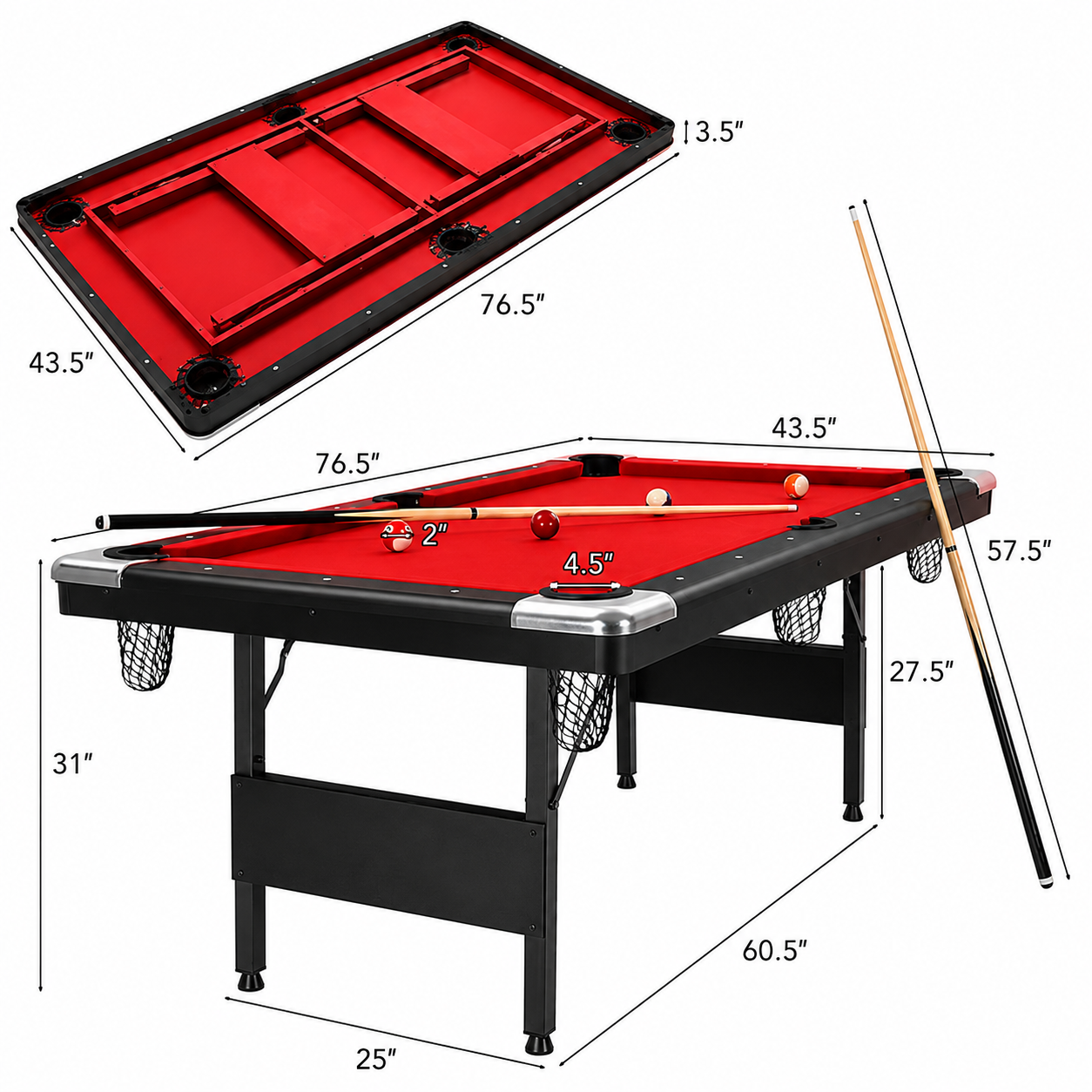 Shopro 7FT Pool Table – Complete Set w/ Folding Billiards. at Shopro Trinidad