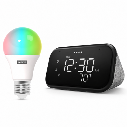 Lenovo Smart Home Starter Kit – Smart Clock & Smart Bulb with Google Assistan at Shopro Trinidad