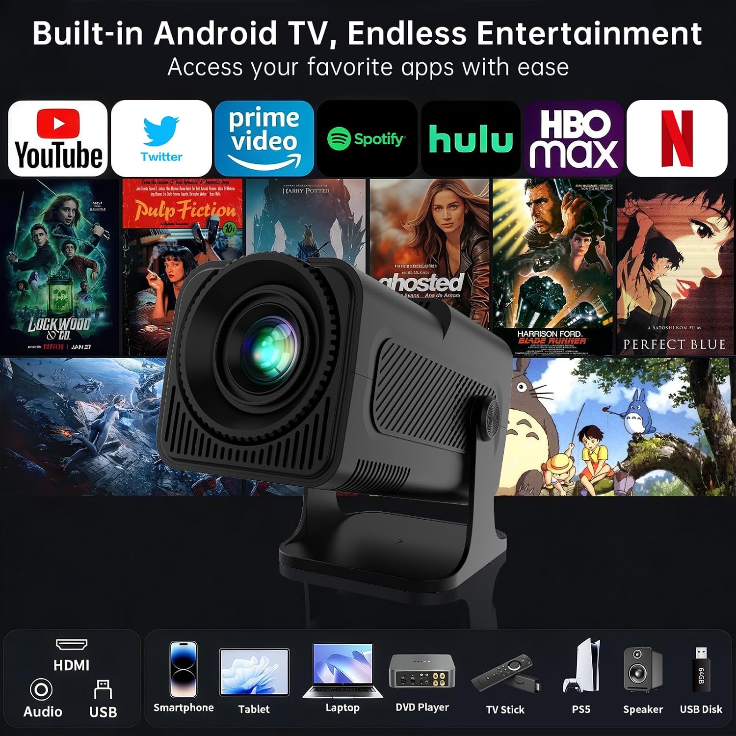 Mini Projector – 1080P Portable Projector with WiFi & Bluetooth at Shopro Trinidad