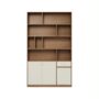 Modern Display Bookcase – Walnut & Beige Storage Shelf for Home & Office | Shopro Trinidad
