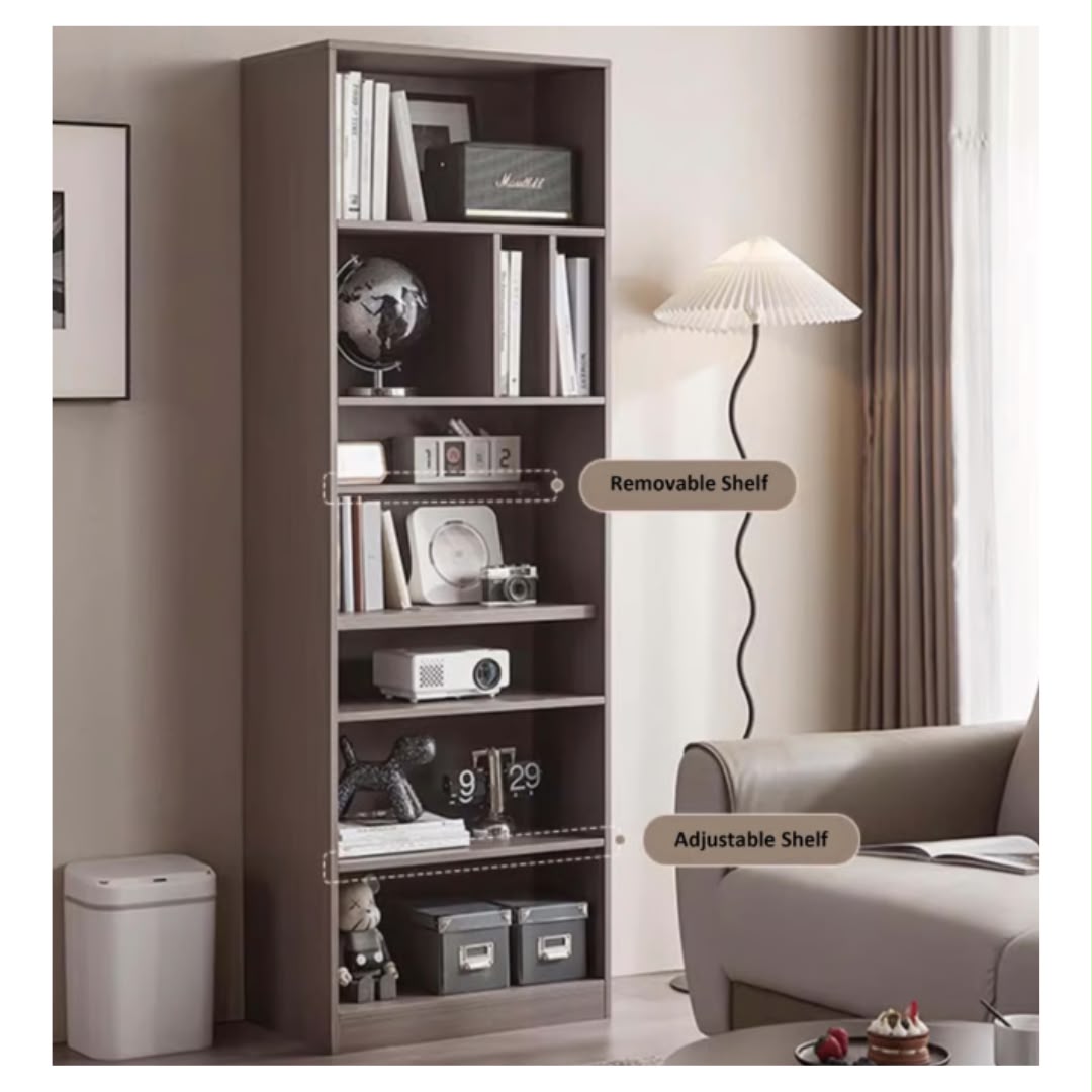 Brown Bookshelf & Bookcase Organizer – 71″ Tall Melamine Storage Shelf for Home & Office | Shopro Trinidad at Shopro Trinidad