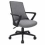 Shopro Modern Grey Fabric Office Chair – Padded Comfort, Armrests & Adjustable Height
