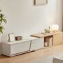 Shopro Extendable TV Stand – Wood & Grey | Shopro Trinidad