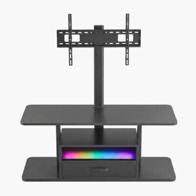 TV Stand with Mount, Shelf & 6 Compartments – Black | 37″–80″ TVs | Shopro Trinidad