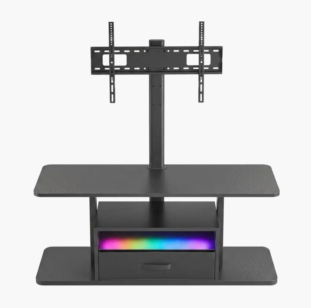 TV Stand with Mount, Shelf & 6 Compartments – Black | 37″–80″ TVs | Shopro Trinidad at Shopro Trinidad