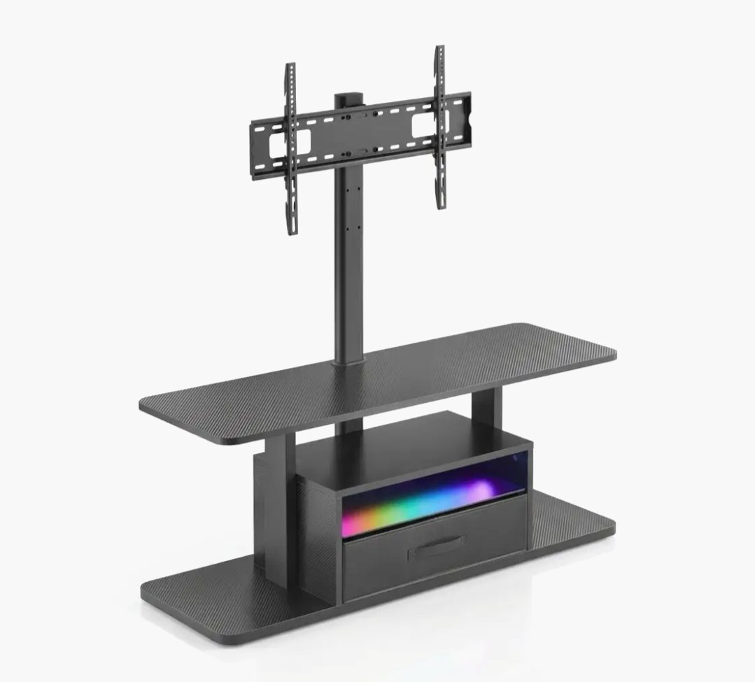 TV Stand with Mount, Shelf & 6 Compartments – Black | 37″–80″ TVs | Shopro Trinidad at Shopro Trinidad