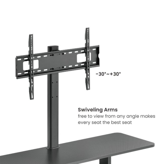 TV Stand with Mount, Shelf & 6 Compartments – Black | 37″–80″ TVs | Shopro Trinidad at Shopro Trinidad
