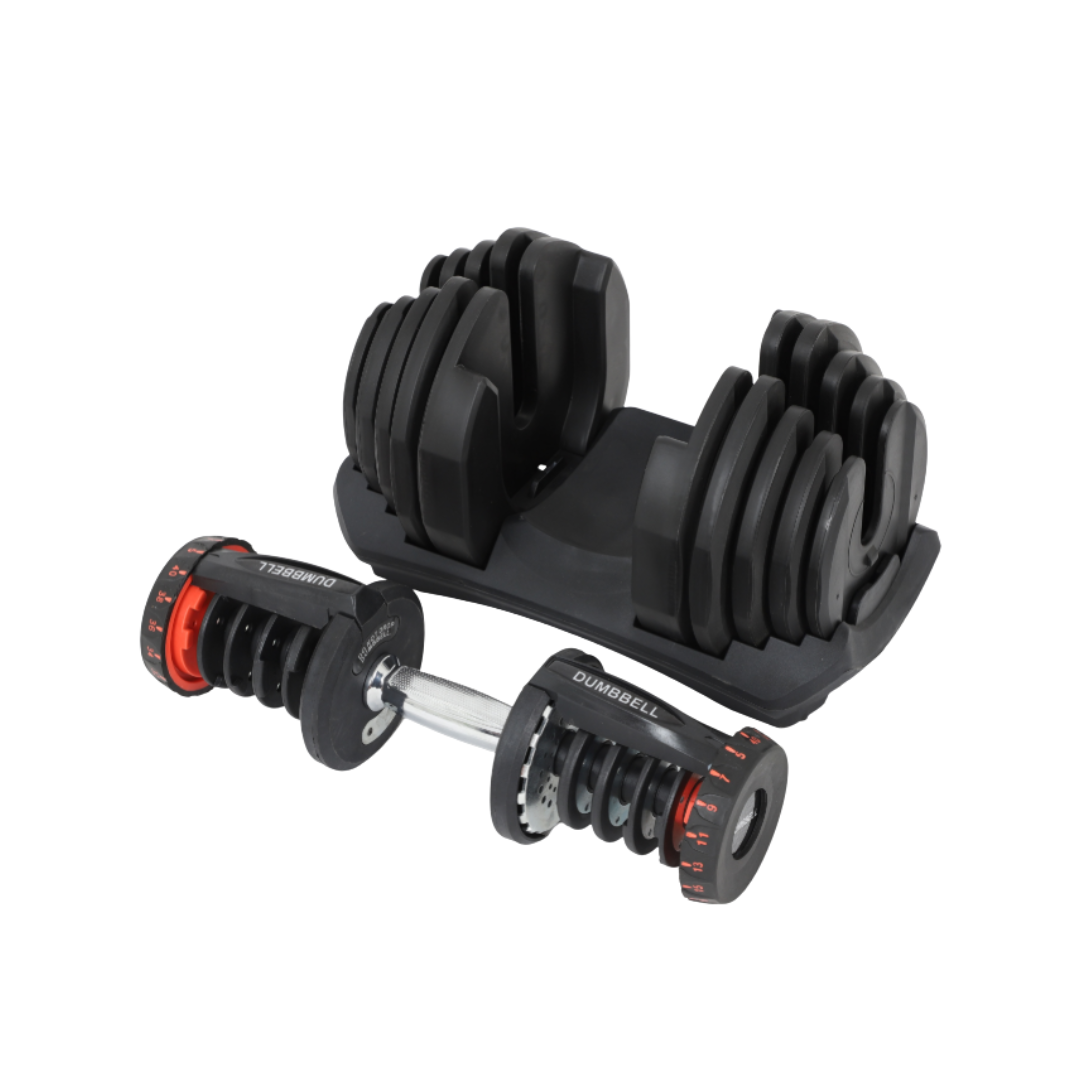 24kg Adjustable Dumbbell Set with Storage Base at Shopro Trinidad