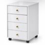 4-Drawer Storage Cabinet with Wheels – Office Desk Storage & Bedside Table