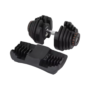 40KG Adjustable Dumbbell with 10 Weight Plates & Stand – Cast Iron – Black