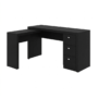 Reversible Corner Desk – Black | Home Office & Study Desk with Drawers