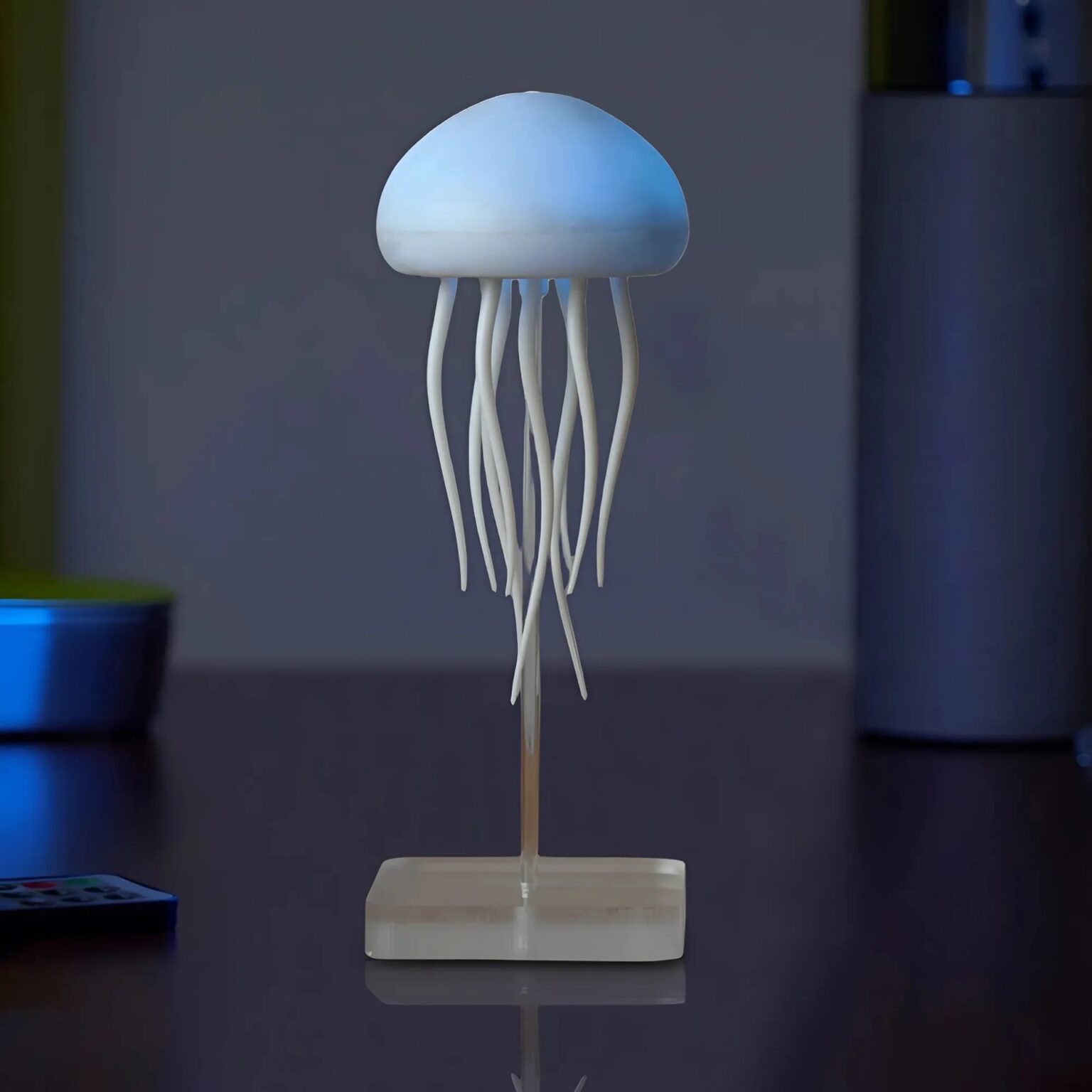 Pool Tables Float Floating Dancing Jellyfish LED Table Lamp with 17 RGB Lighting Effects ...